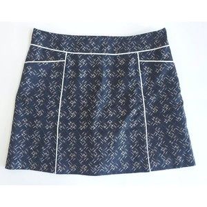 Ladies IZOD XFG Stretch Black/Tan/White Quick Dry Side Zip Golf Skort Size 8